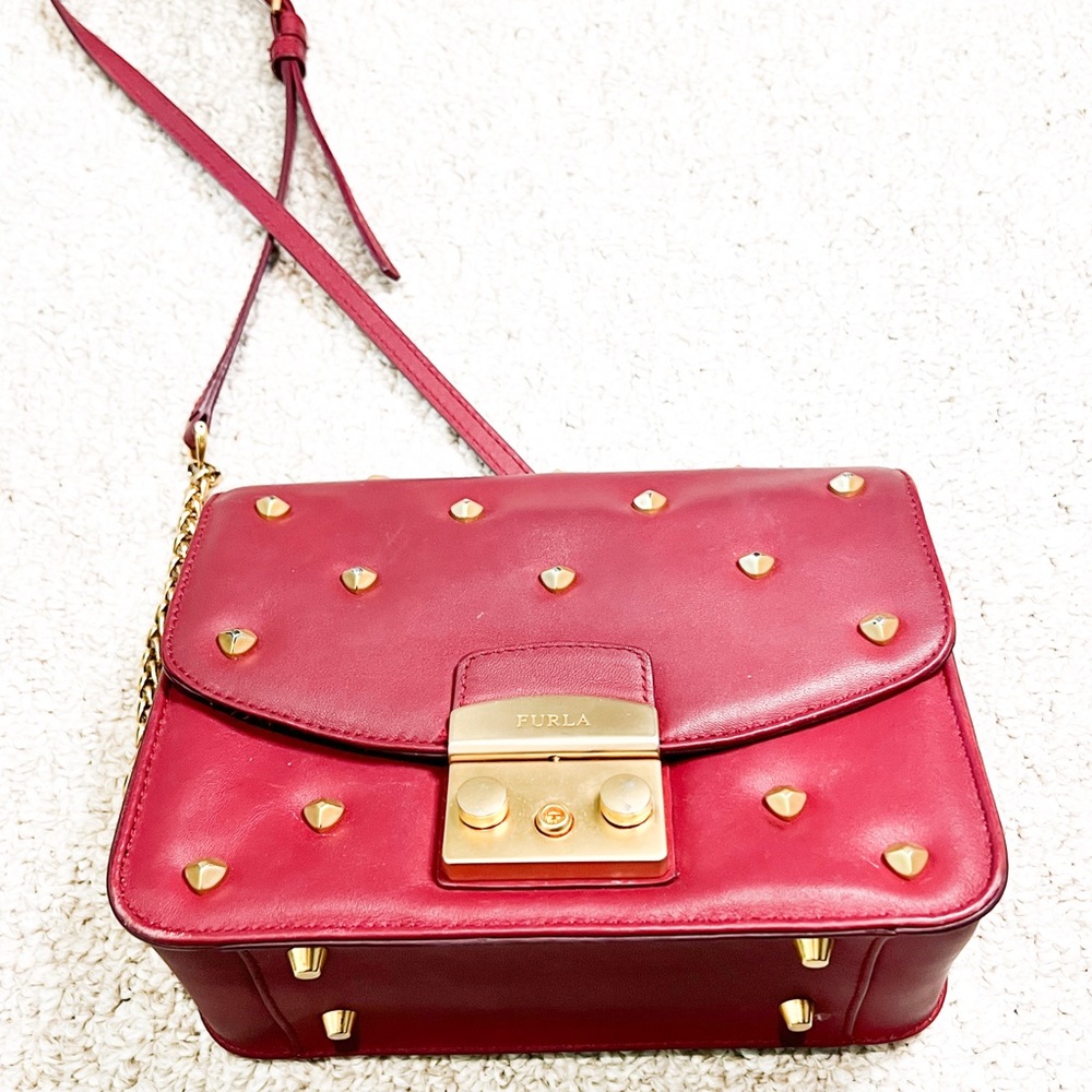 Furla Red Leather Crossbody Bag
